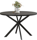 47.2 Inch Circular Dining Table Matte Black Finish