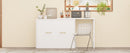 Twin Size Murphy Cabinet Bed with Adjustable Position Desk, Murphy Chest Dresser Bed with Foldable Cushion for Guest Room,Small Space, White