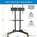 Rolling TV Stand For 32 To 85 Inch TVs Height Adjustable