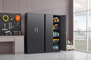 Black Metal Storage Cabinet With Locking Adjustable Shelves