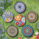 Patio Side Table,Colorful+Black
