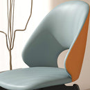 Dining Chairs Set of 2, Modern Design Home Chairs, PU Leather Metal Dining Chairs for Kitchen Dining Room-Orange and Grey