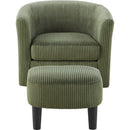 Swivel Accent Chair 360 Comfy Recliner Corduroy Arm Chair Single Sofa with Ottoman for Living Room Bedroom