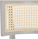 Coastal Grey Cane Seat Cushion Dining Chair For Kitchen