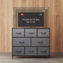 Fabric Dresser With TV Stand 8 Drawer Bedroom Storage