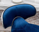 Blue Velvet Upholstered Adjustable Swivel Barstool Set Of 2