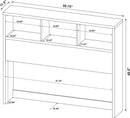 Queen Bookcase Headboard with Dark Pine Finish