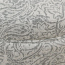 Gray Floral Storage Ottoman Large Round For Living Room
