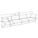 Slipcovered Long Sofa, 4 Seater Sofa with Removable Cover, Extra Deep Couch for Living Room, ,Chenille Fabric Cloud Like Comfy Sofa Couch, Black Chenille Fabric
