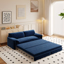 66' Queen Pull Out Sofa Bed, 3-in-1 Convertible Sleeper Sofa with Side Storage,Multi-Functional Velvet Loveseat Bed for Living Room,Bedroom,Apartment,Office
