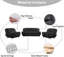 Leather Couches For Living Room Black Sofa And Loveseat Set