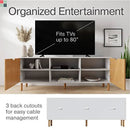 Modern 70 Inch TV Stand With Durable Adjustable Shelves