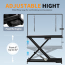 Professional Electric Dog Grooming Table - Heavy Duty, Height Adjustable Pet Grooming Table w/Leveling Wheels, Dog Grooming Arm, Anti Slip Tabletop & Tool Organizer/Dog Grooming Station (50', BLACK)