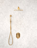 Wall Mounted Shower system ,Hot and cold shower , unlacquered Brass shower.