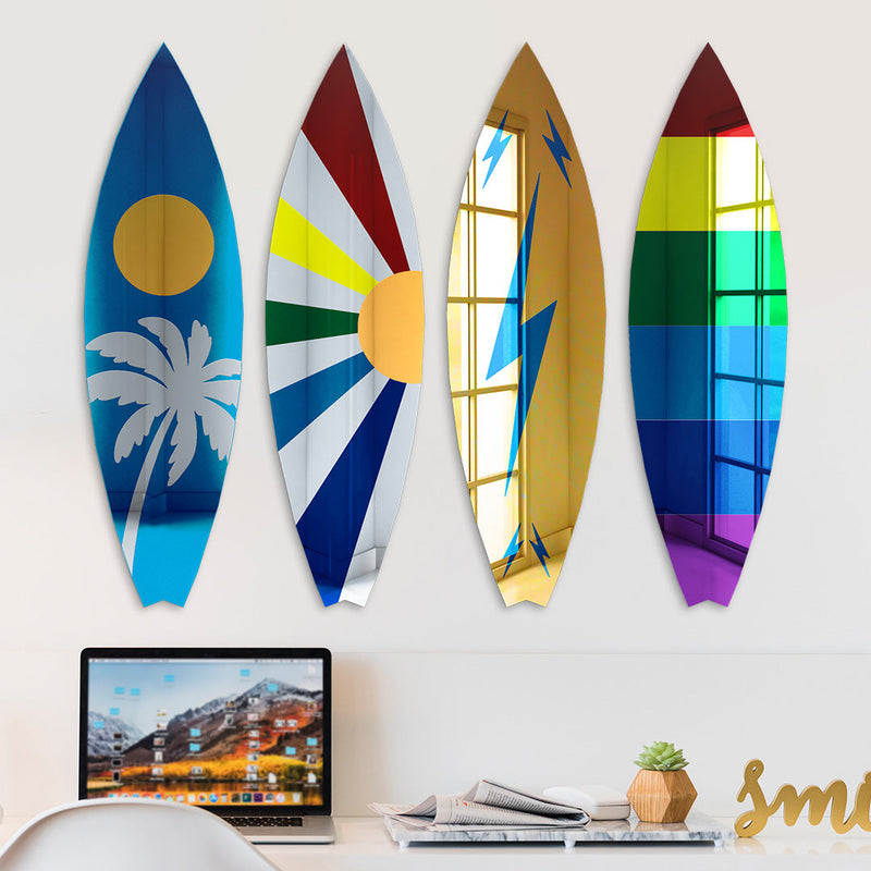 Surfboard Mirror Wall Decor