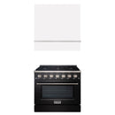 Akicon 36" Stainless Steel Range Hood with 600 CFM Insert & 6-Burner Gas Range Combo – Powerful Ventilation, Convection Oven, Multiple Finishes