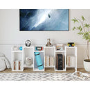 S Shaped Bookshelf White 6 Tier Display Bookcase Office