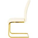 Modern Light Yellow PU dining chair Living room chair Upholstered chair, gold metal chair leg design, kitchen, living room, bedroom, dining room side chair (Set of 4)