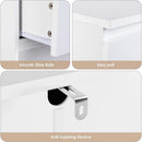 White Wooden 6 Drawer Bedroom Dresser With Sliding Rails