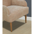 Chenille Armchair, Modern Style Accent Chair with Wood Legs, Comfy Design for Living Room, Bedroom, Office,Beige