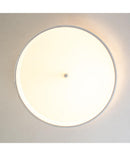 Moderne Flush Mount Conversion Kit 18"w White Linen  Shallow Drum Lampshade