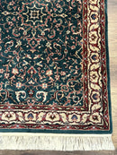 Dark Green Indo Persian Rug 2.5 x 4, Hand Knotted Wool Small Oriental Carpet