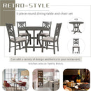 Gray Round Shaped Retro Antiqued Dining Table Curved Legs