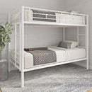 Twin Over Twin Metal Bunk Bed With 2 Ladders White