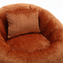 COOLMORE Modern Extra Large Round Bean Bag Chair with Footrest for Living Room, Chenille Fabric Lazy Sofa with Pillow for Adults, Teenagers,Child, Suitable for Bedroom, Dormitory, Study Room
