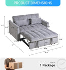 Black Velvet Convertible Sleeper Sofa Bed Luxurious