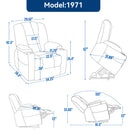 Power Lift Recliner Chair with Massage and Heat for Elderly, Overstuffed Wide Recliners, Heavy Duty Motion Mechanism with USB and Type C Ports, 2 Steel Cup Holders, Beige