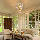 Gold Three Light Crystal Chandelier Ceiling Fixture With Adjustable Chain