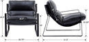 Black PU Leather MidCentury Upholstered Leisure Armchair