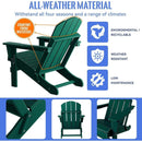 Folding Adirondack Chair, Relaxing Stackable Arm Rest Ergonomic HDPE All-Weather Adirondack Chair