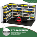 [07X10FT] Alora Heavy-Duty Weather-Resistant Polypropylene Storage Shed With Floor And Reinforced Steel Frame (SAK67455)