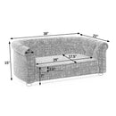 Contemporary Rectangular Pet Sofa with Arc-Shaped Backrest and Armrests, Breathable Linen, Cozy Soft Cushion - Beige