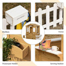 Kids Outdoor Wood Playhouse With Working Door And Windows