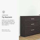 Six Drawer Dresser With Black Matte Engineered Wood