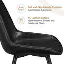 Mid Century Black Faux Leather Dining Chairs Set Of 2