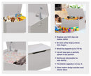 White Toy Storage Chest Bench FourCubicFeet FlipTopLid