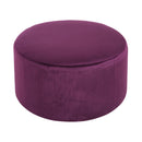 Velvet Round Ottoman,Purple