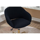 Mesh Fabric Home Office 360Swivel Chair Adjustable Height With Gold Metal Base,Black