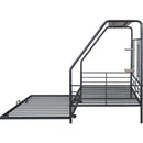 Twin Size Metal House Bed with Trundle, Black