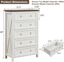 Antique White Forty EightInch Tall Farmhouse Dresser