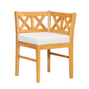 Farmhouse Modern Dining Corner Chairs Set of 2 with Handwoven Rattan Backrests and Solid Wood Legs
