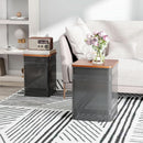 Industrial Black Storage Ottoman With Removable Lid