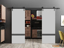 Planum 0012 Grey Double Barn Door and Black Rail