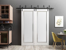 Planum 0888 Painted White Barn Door Slab with Frosted Glass