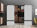 Planum 0012 Grey Double Barn Door and Silver Rail