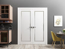 Planum 0888 Painted White Barn Door Slab with Frosted Glass